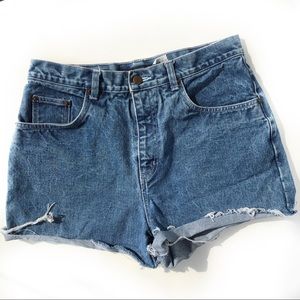High waisted denim shorts
